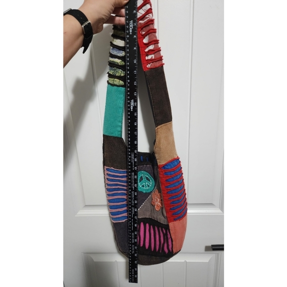 Womens boho hippie bag purse wide strap hobo patchwork NWOT - Picture 6 of 7